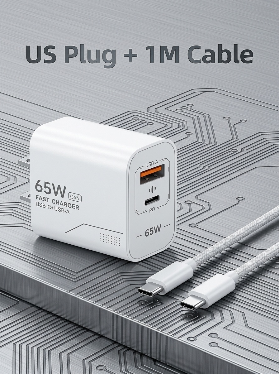 65W GaN Fast Charger with 1m USB-C Cable - photo 2