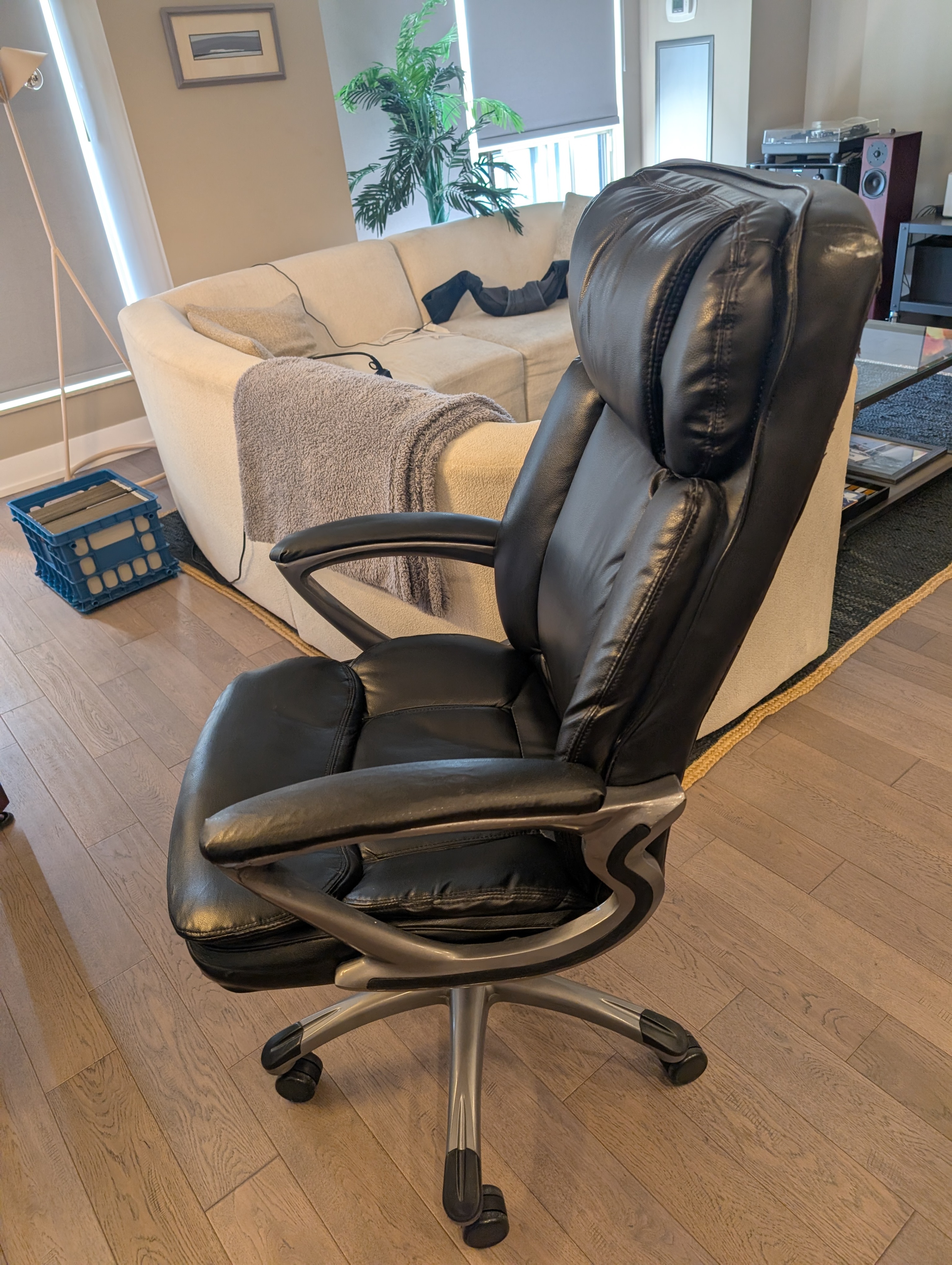 Black Leather Office Chair - Large - photo 2
