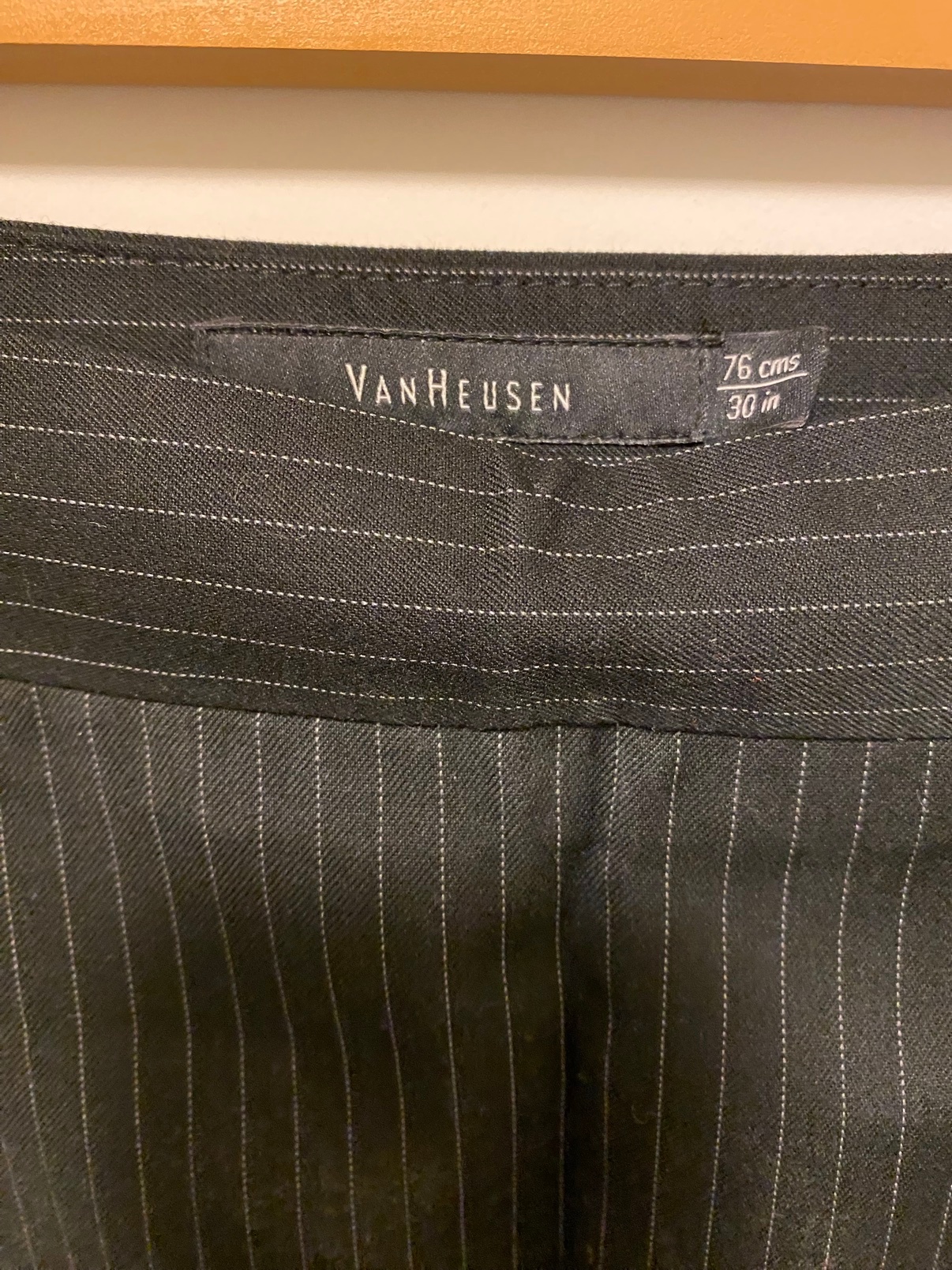 Van Heusen Black Pinstripe Pencil Skirt, 30" Waist - photo 4