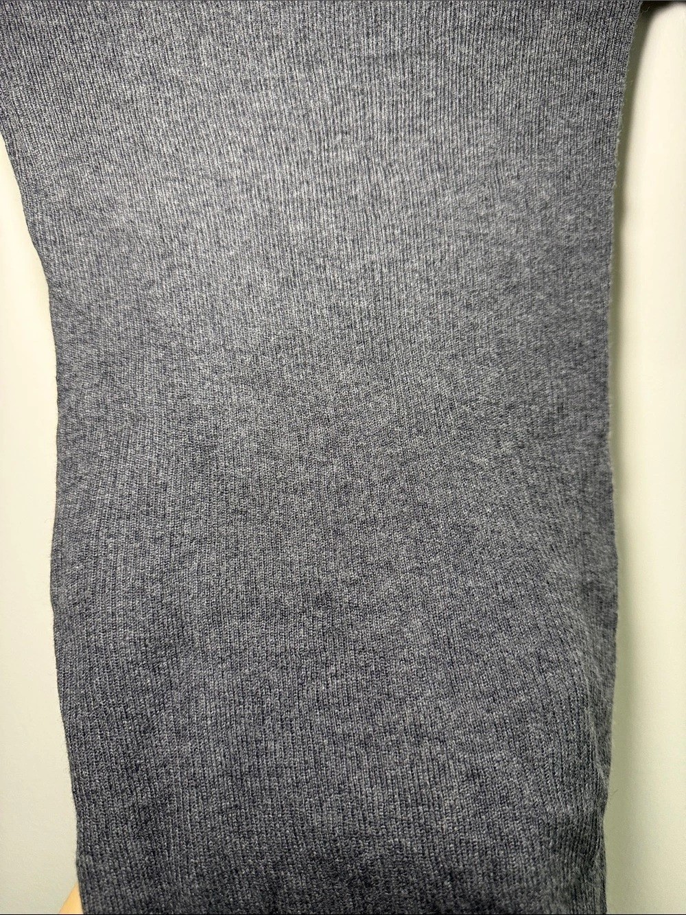Cashmere and Silk Grey Knit Mockneck Ribbed Top - photo 4