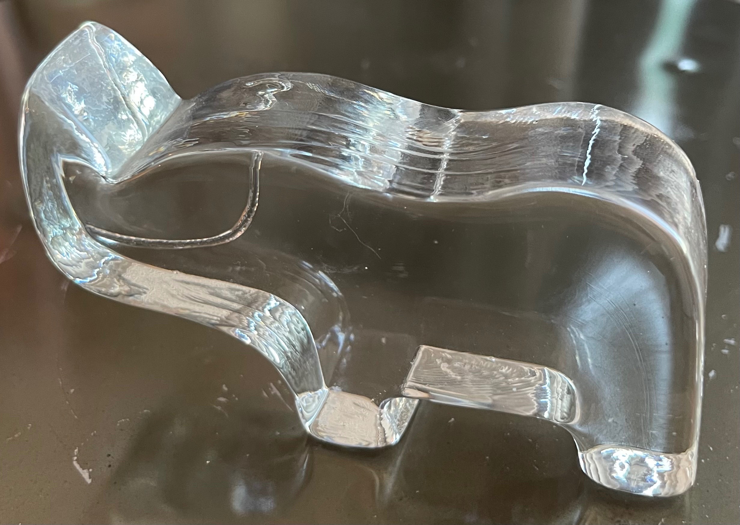 Vintage Kosta Boda Glass Rhino Paperweight - Bertil Vallien - photo 2