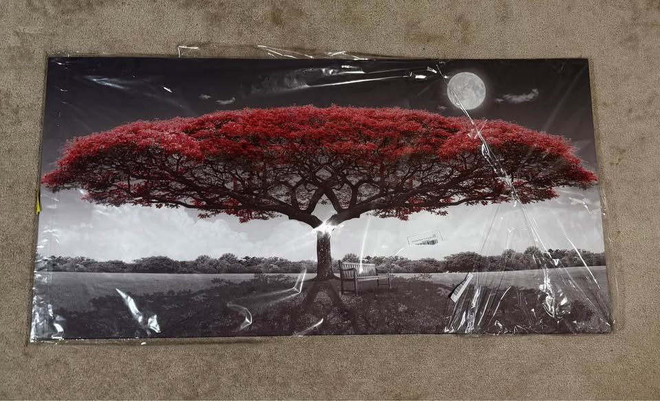 MSRP $95 NEW painting / picture/ Canvas Print Wall Art red tree