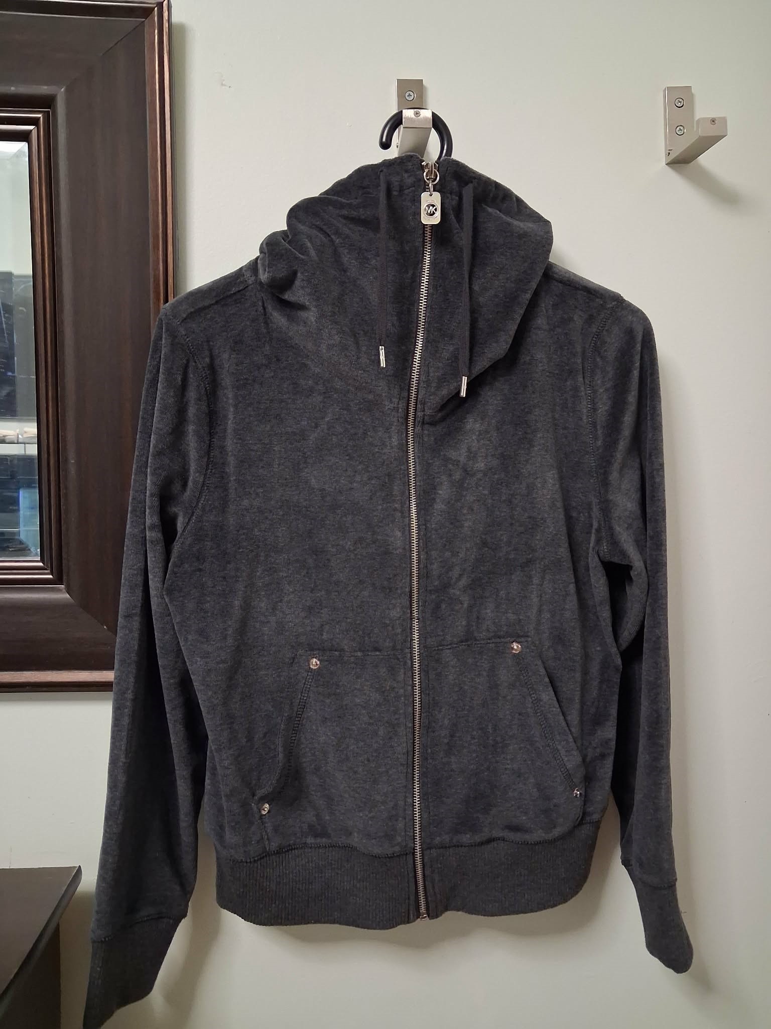 Michael Kors Gray Velour Full Zip Jacket - Excellent Condition - photo 4