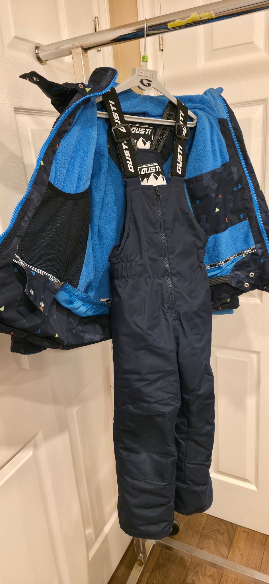 Kids Gusti 2-piece snowsuit size 6X, navy triangle print - photo 3