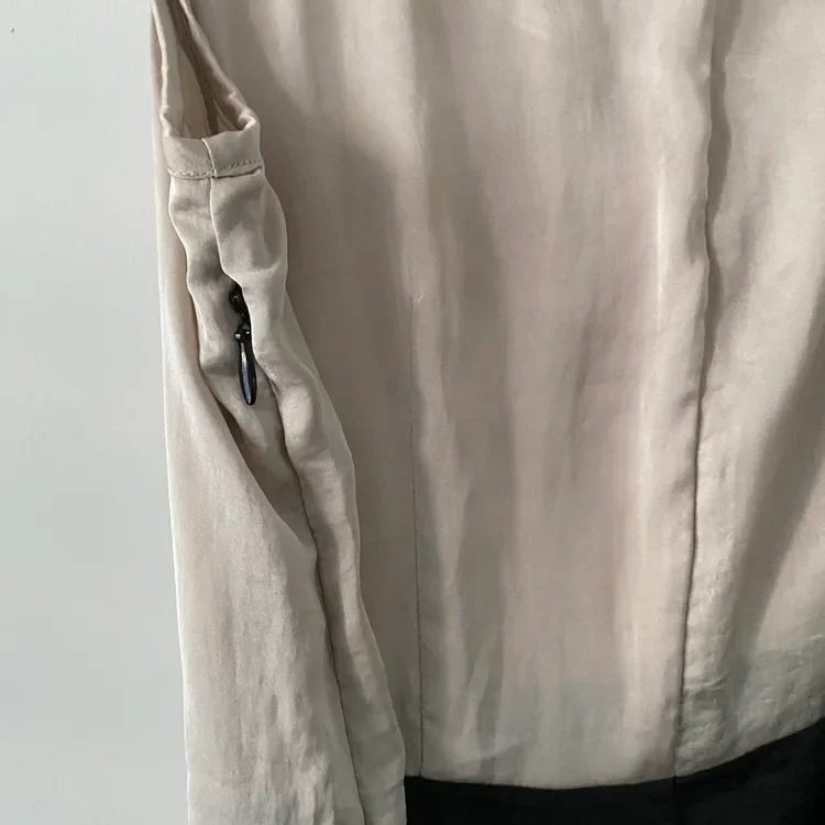 Allen Solly Vintage Silk A-Line Dress – Size M, Beige/Black - photo 2