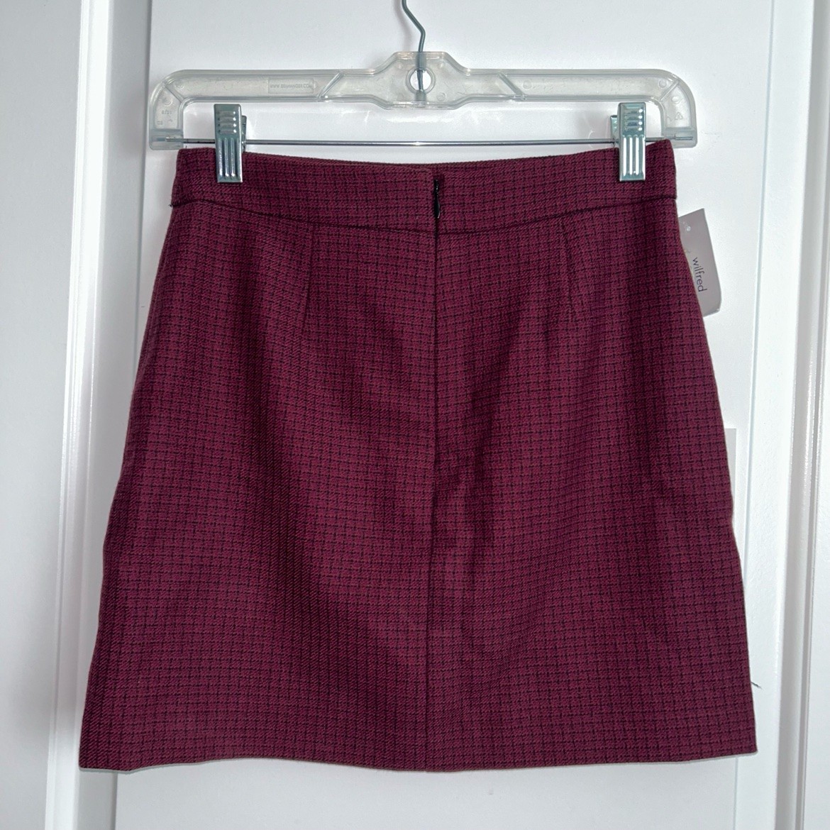 Wilfred Patio Mini Skirt – Burgundy/Black, 0, NWT - photo 2
