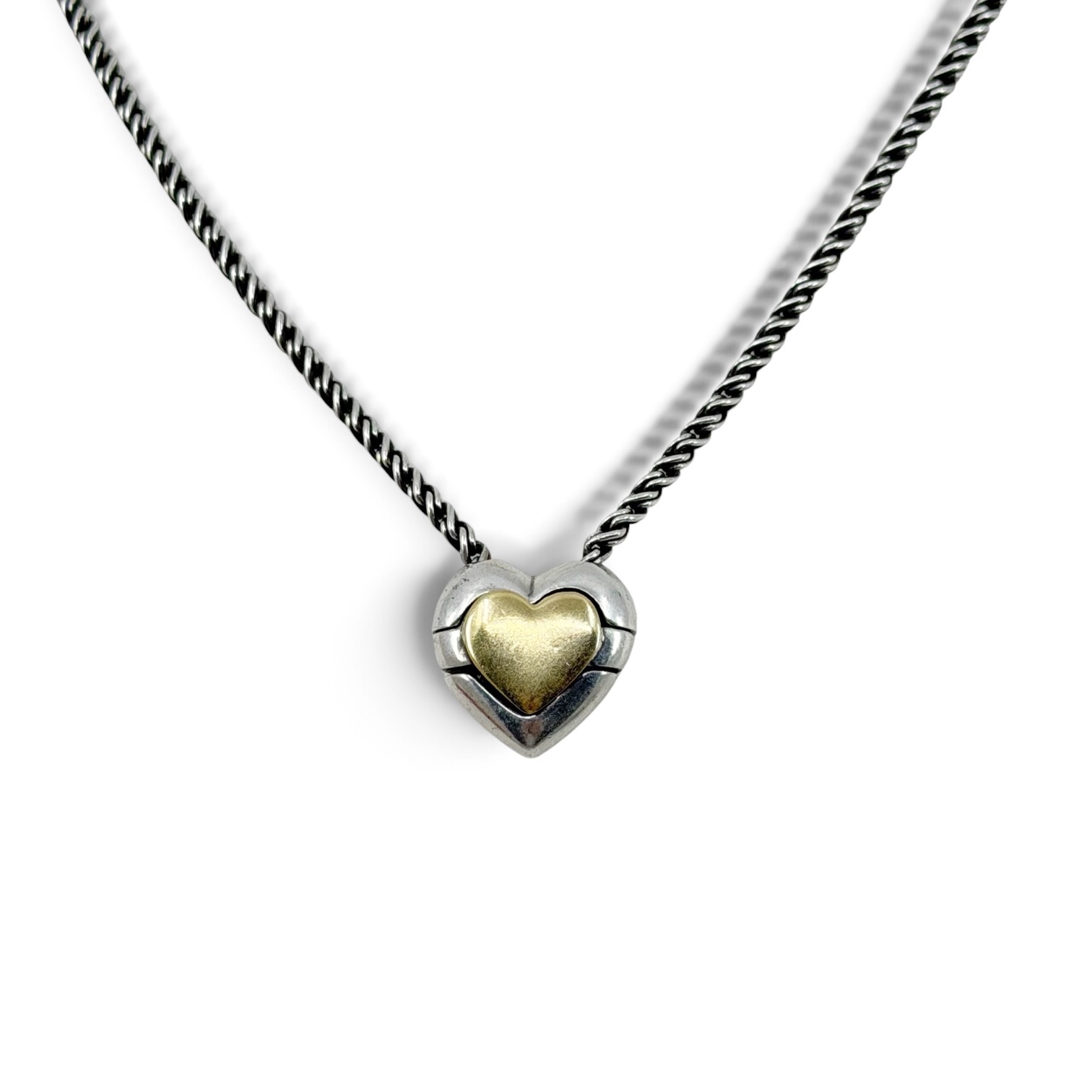 Tiffany & Co 18k gold sterling silver puzzle heart necklace - photo 2