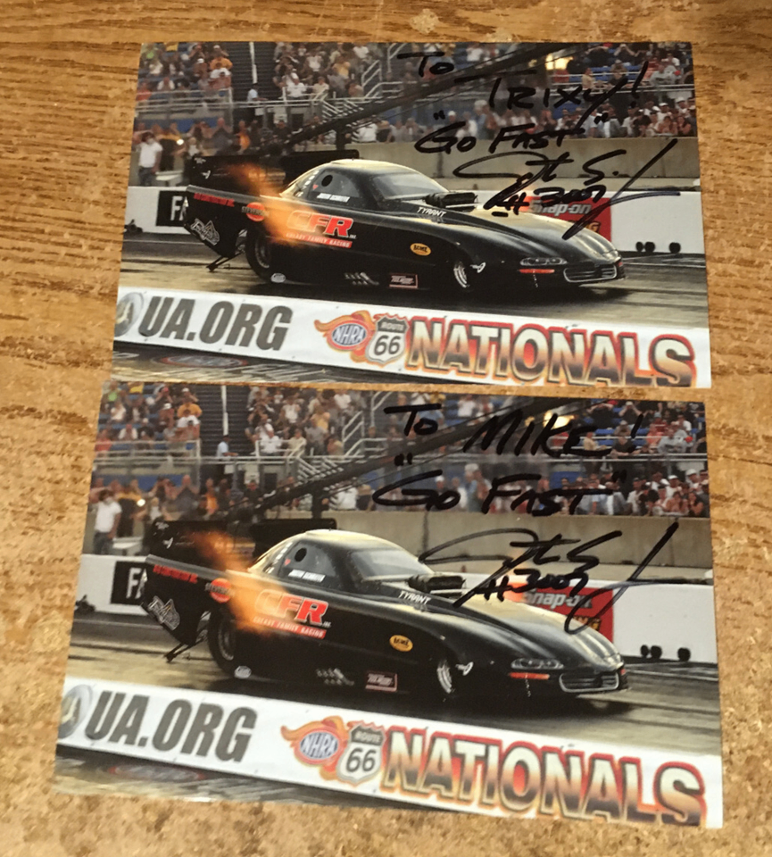 2X NHRA JUSTIN SCHRIEFER PROMOTIONAL CARD HANDOUT SIGNED AUTO