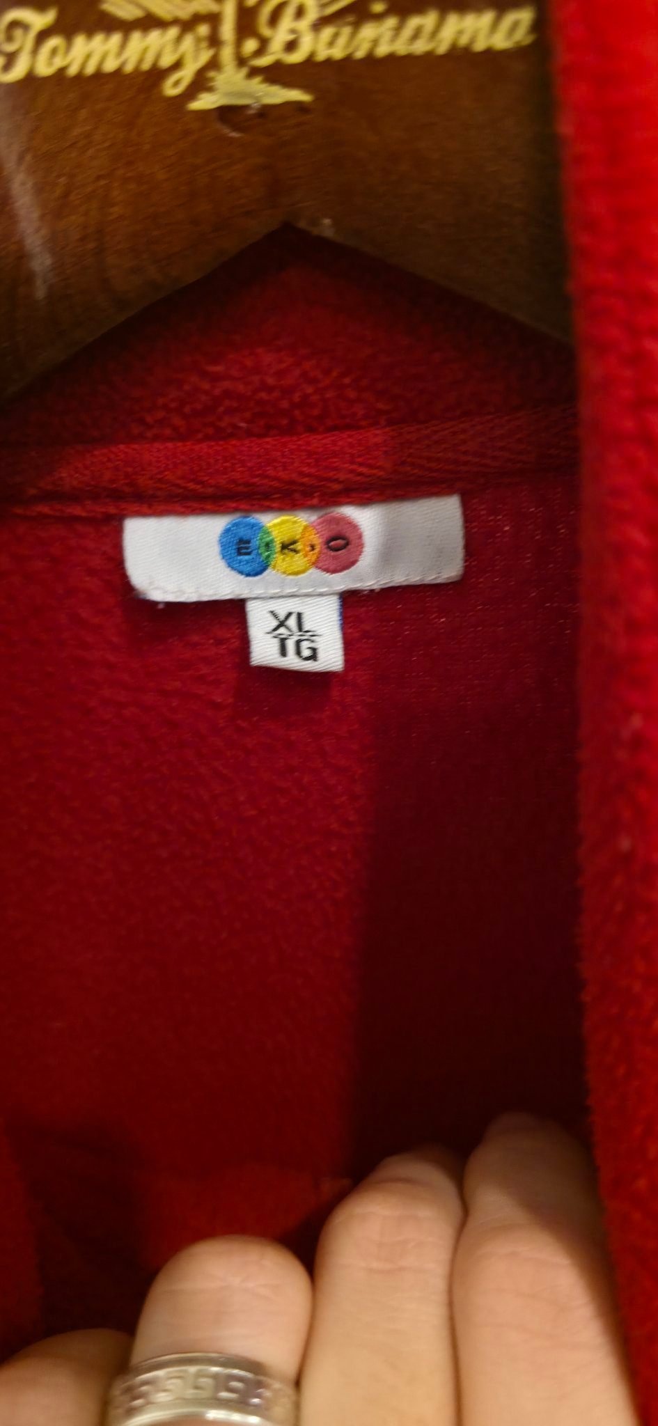 Kids Eiko red and blue chevron fleece zip jacket size XL - photo 3