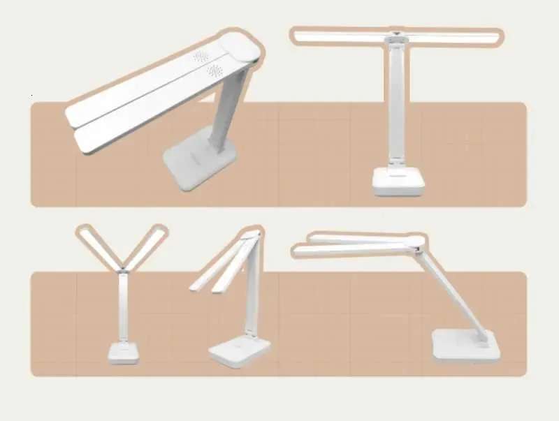 Dual Head LED Desk Lamp – Foldable, Touch Control w/ Pen Holder - photo 4