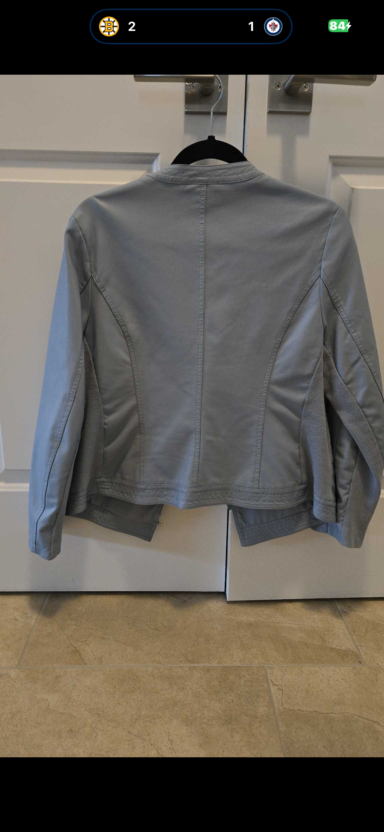 Cleo Petite Faux Leather Jacket-Size Medium - photo 4