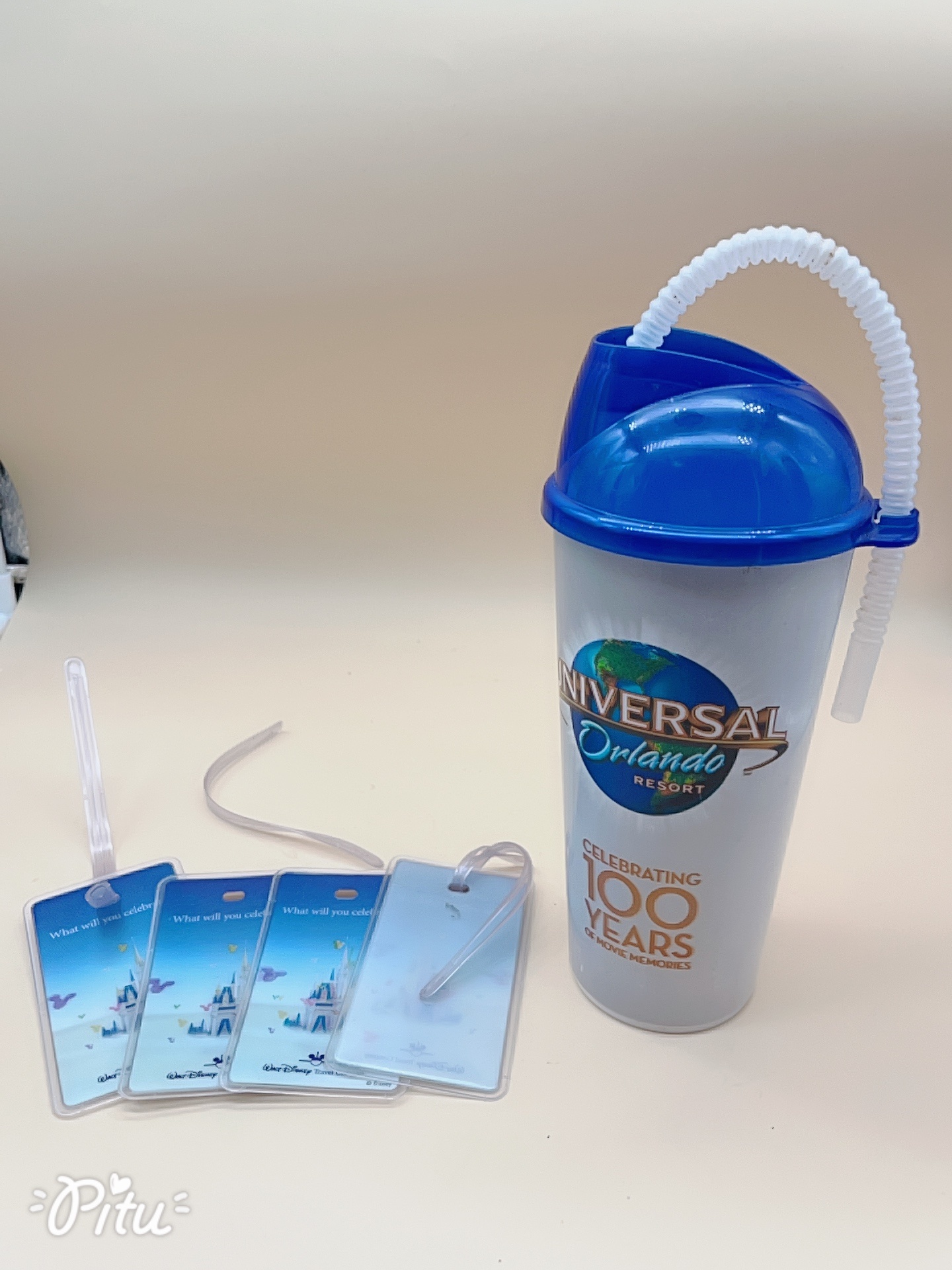 Theme Park Bundle $8-Universal Orlando Cup+4 Disney Luggage Tags - photo 2