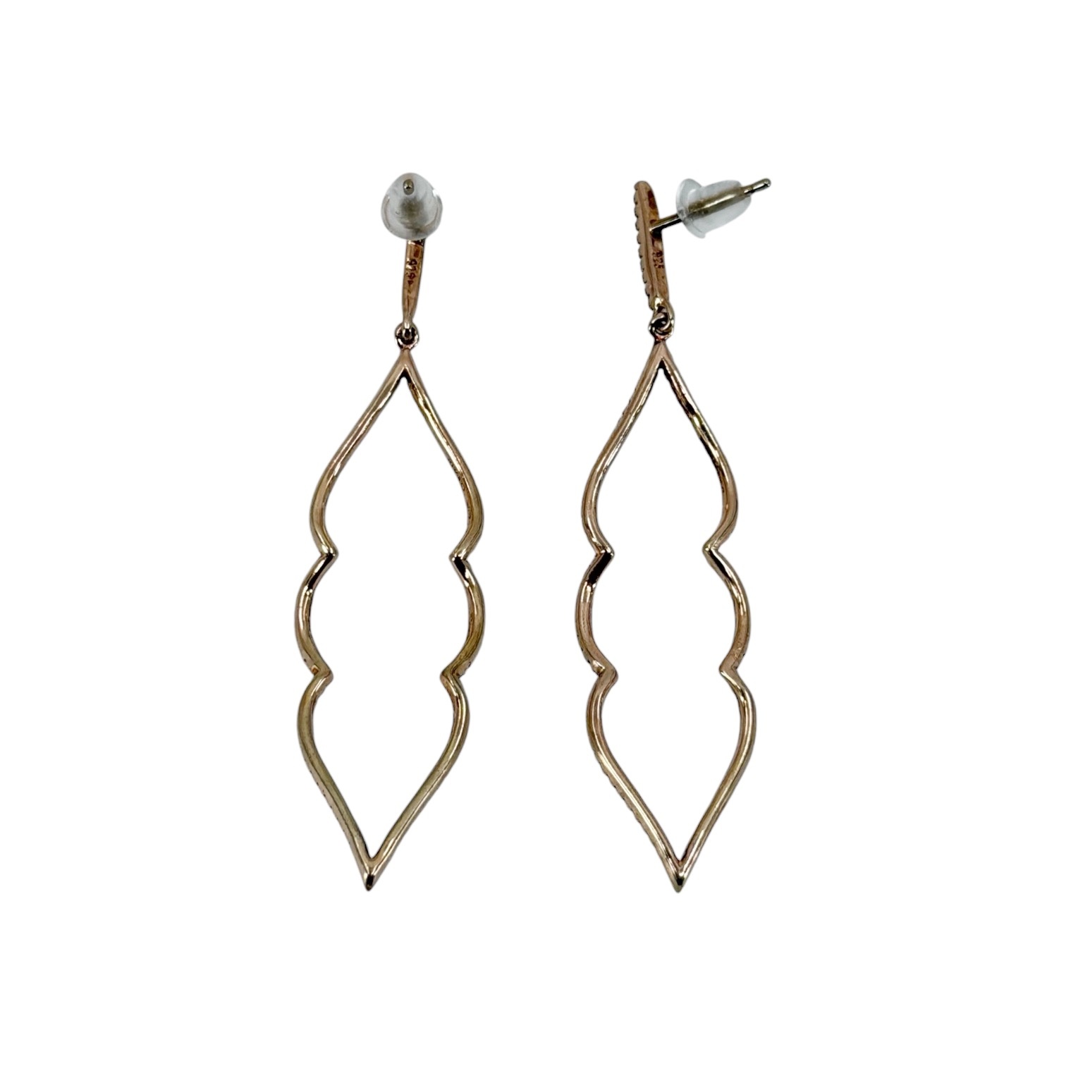 Rose Gold vermeil sterling silver cubic zirconia drop earrings - photo 3