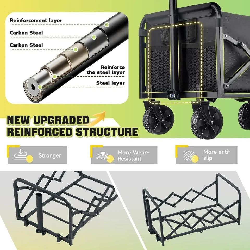 Heavy Duty Folding Garden Wagon Cart 100kg Capacity - photo 2