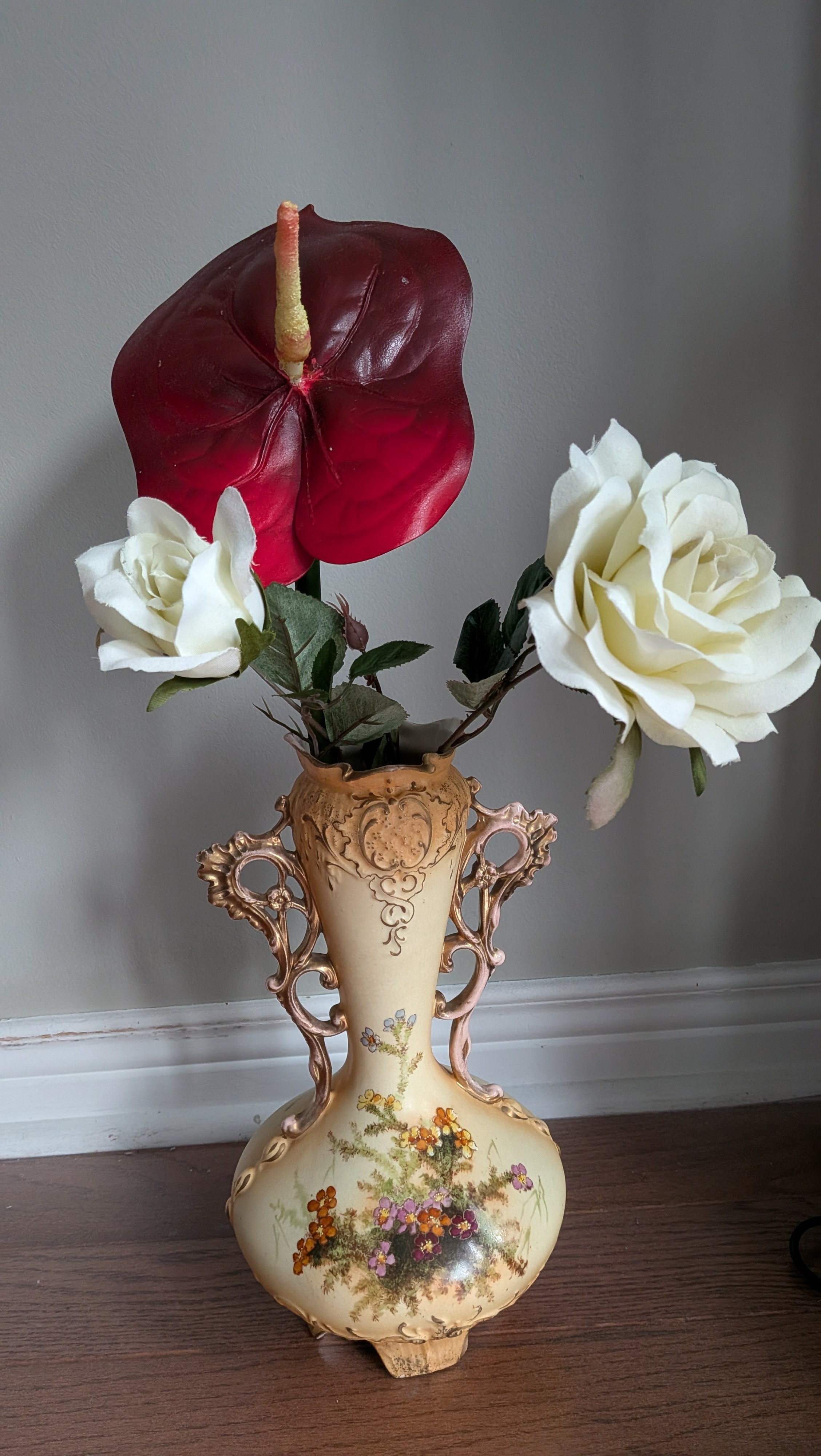 Vintage Ornate Floral Porcelain Vase – $75 OBO