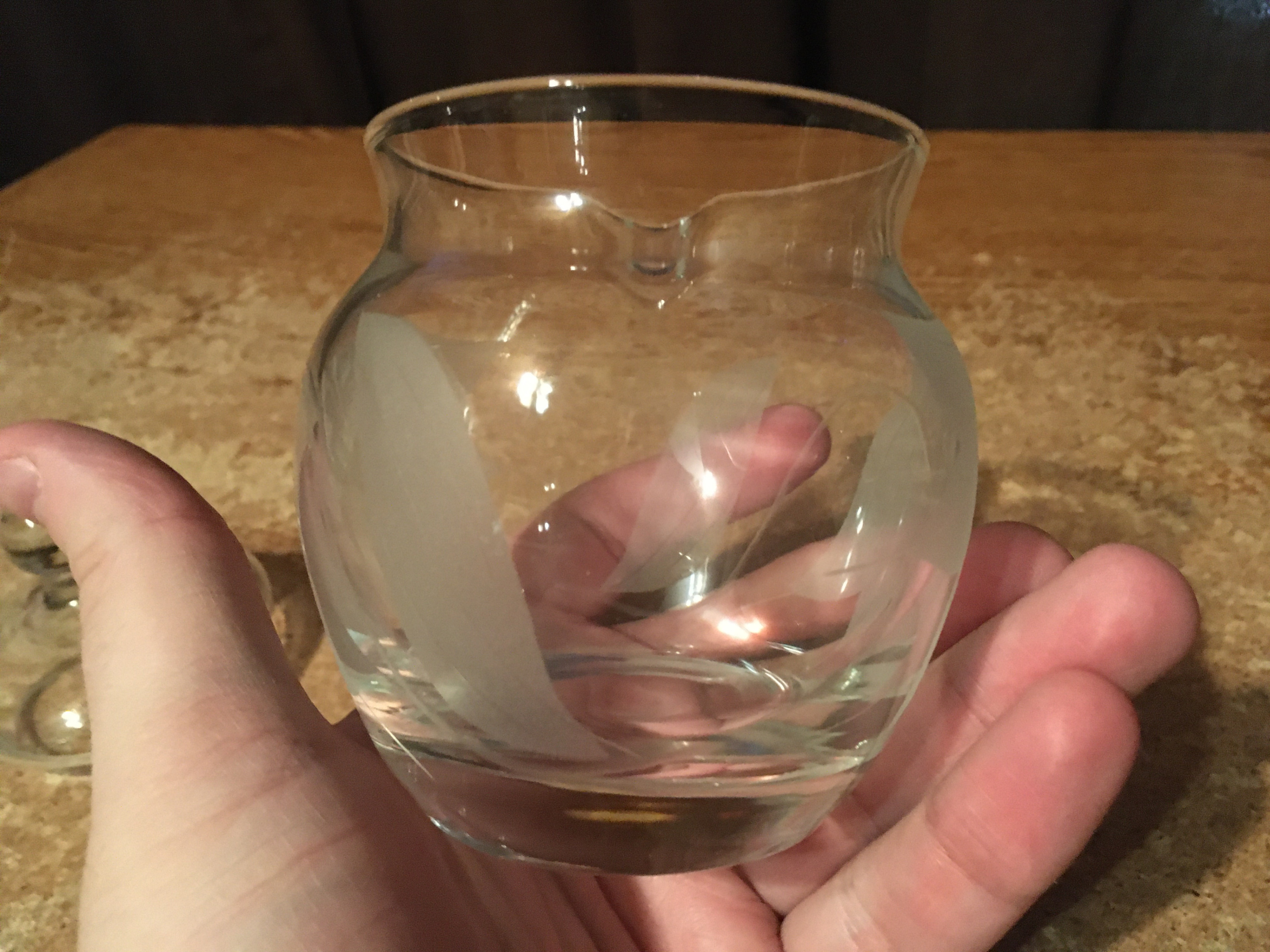 GLASS CONDIMENT JAR WITH LID FROSTED LEAVES - photo 3