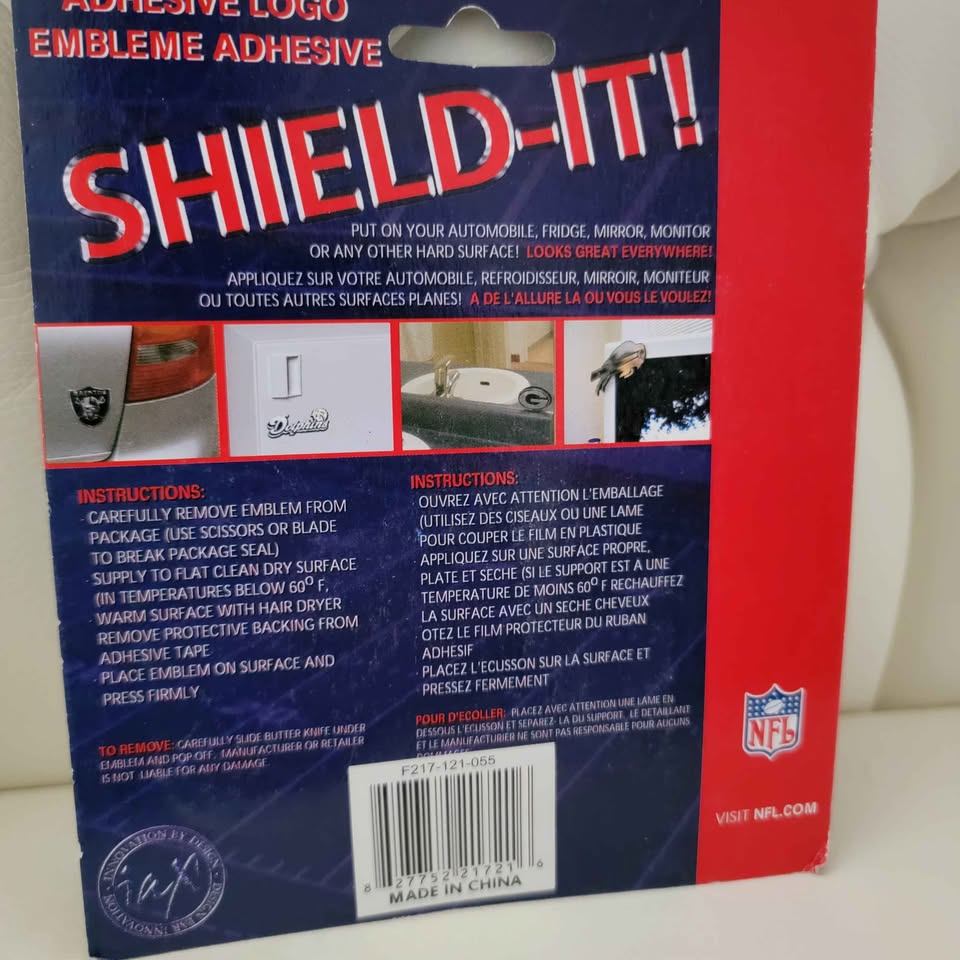 New York Giants NFL SHIELD-IT! Chrome plastic  Emblem - NEW - photo 3