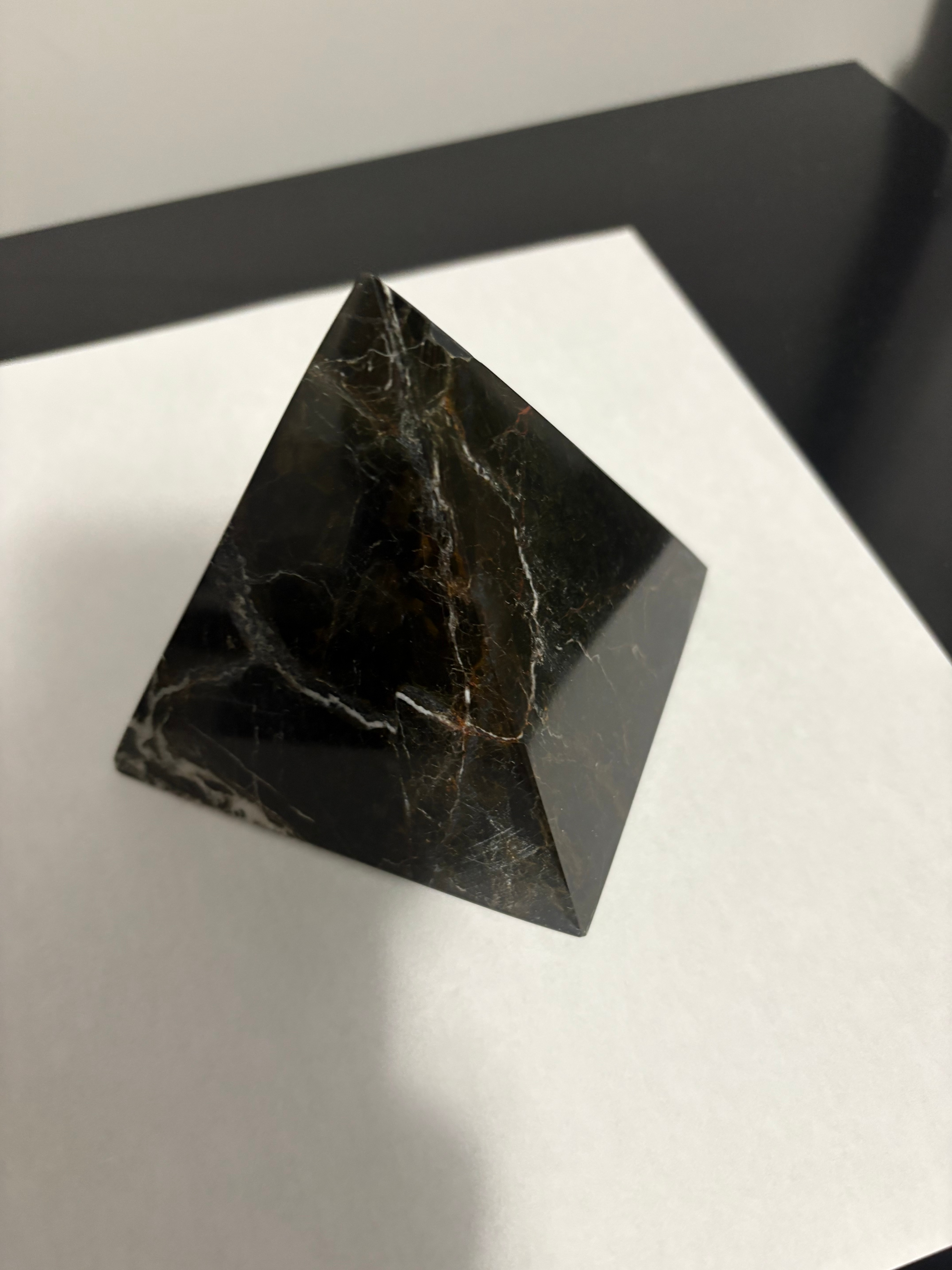 Black Marble Pyramid Decor Solid Gemstone Deliver