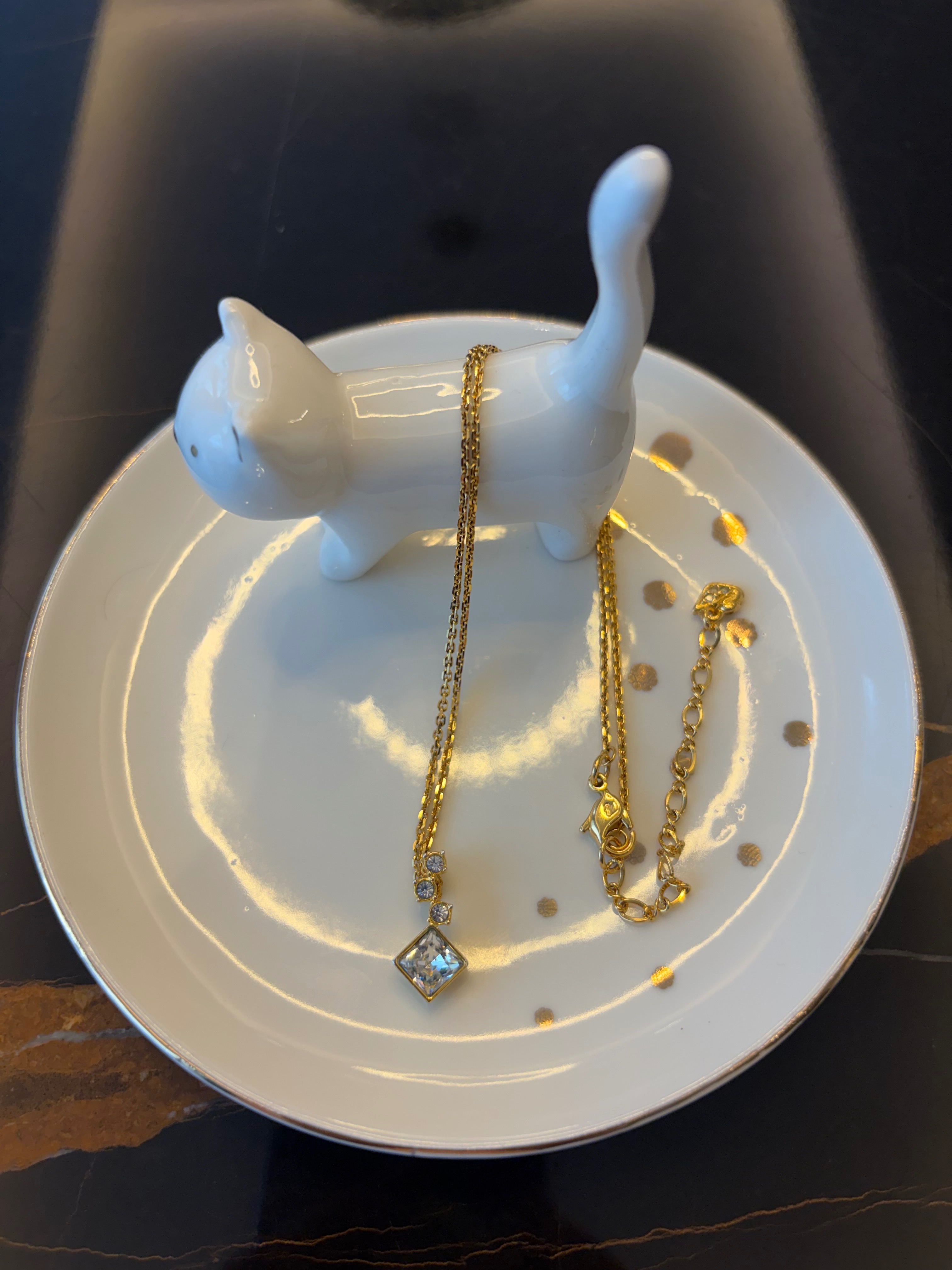 Swarovski Gold Tone Crystal Pendant Necklace