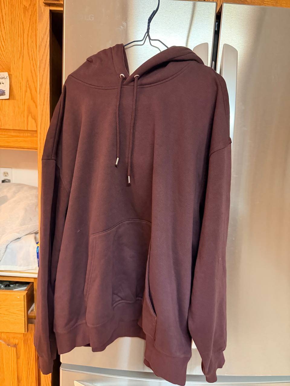 Plain Burgundy Pullover Hoodie