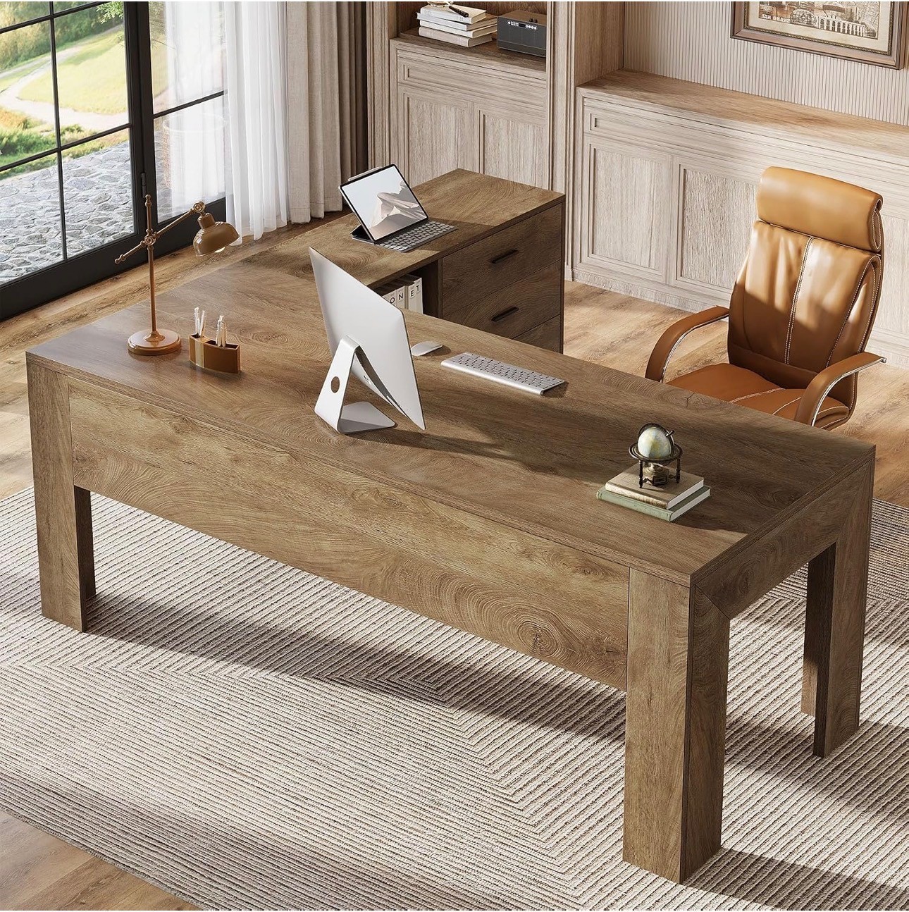 Tribesigns 63" Desk + File Cabinet Set – Brand New - photo 2
