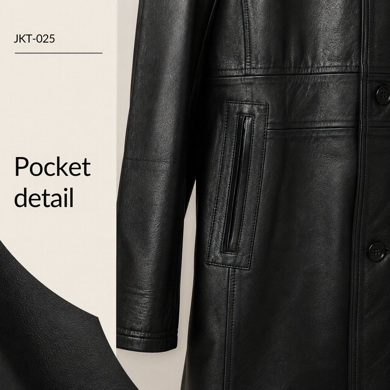 JKT-025 — Men's Bristol tall leather coat — brand new, size 2XL - photo 4