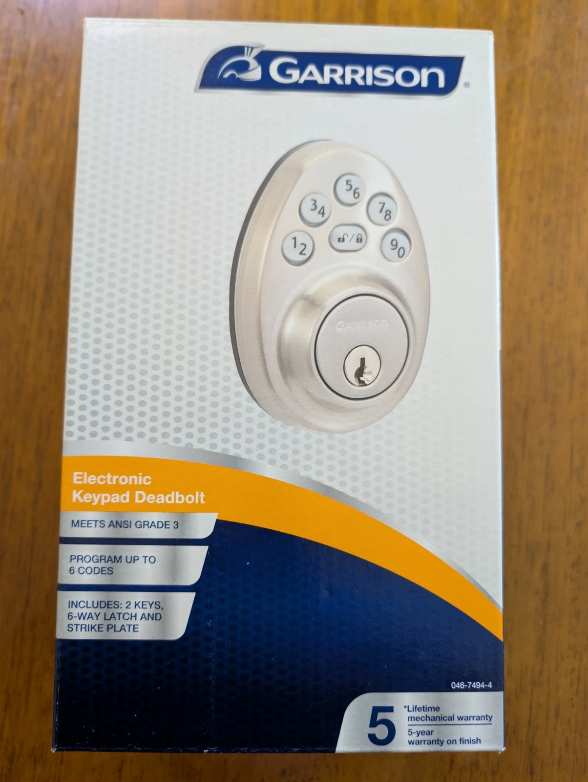 New Garrison Electronic Keypad Deadbolt, Satin Nickel