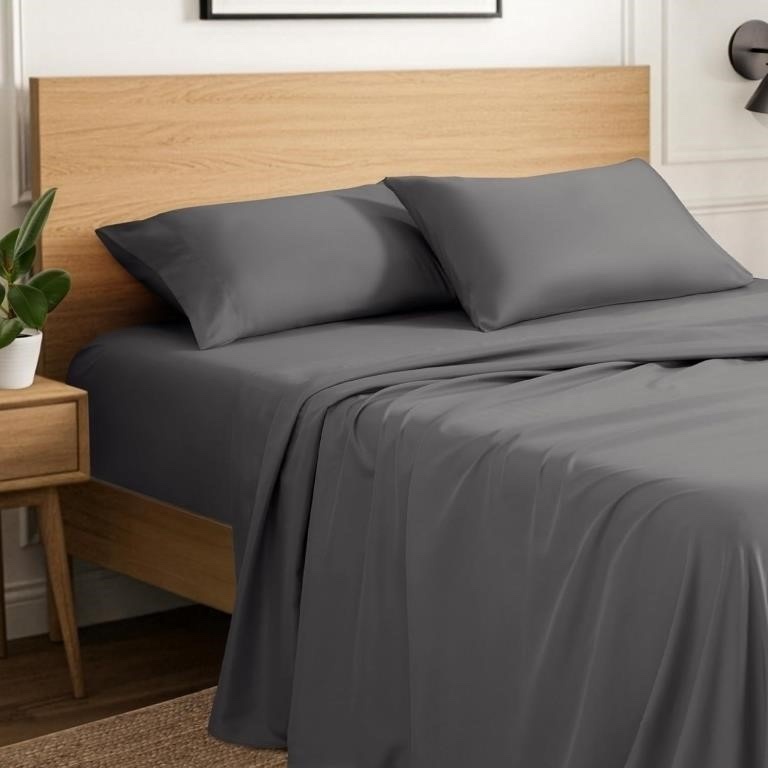Ivy Union Queen Sheet Set Microfiber Breathable Grey - photo 2