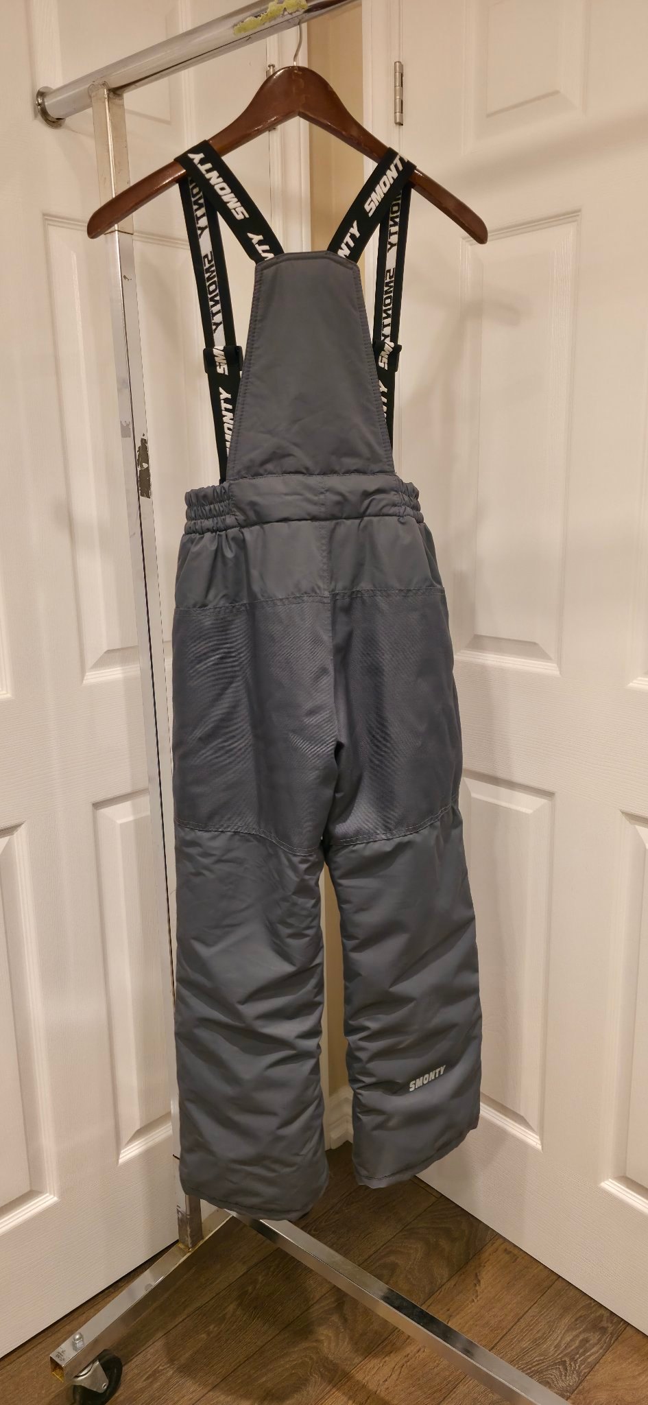 Kids Smonty grey bib snow pants size 9-10Y, suspenders - photo 2
