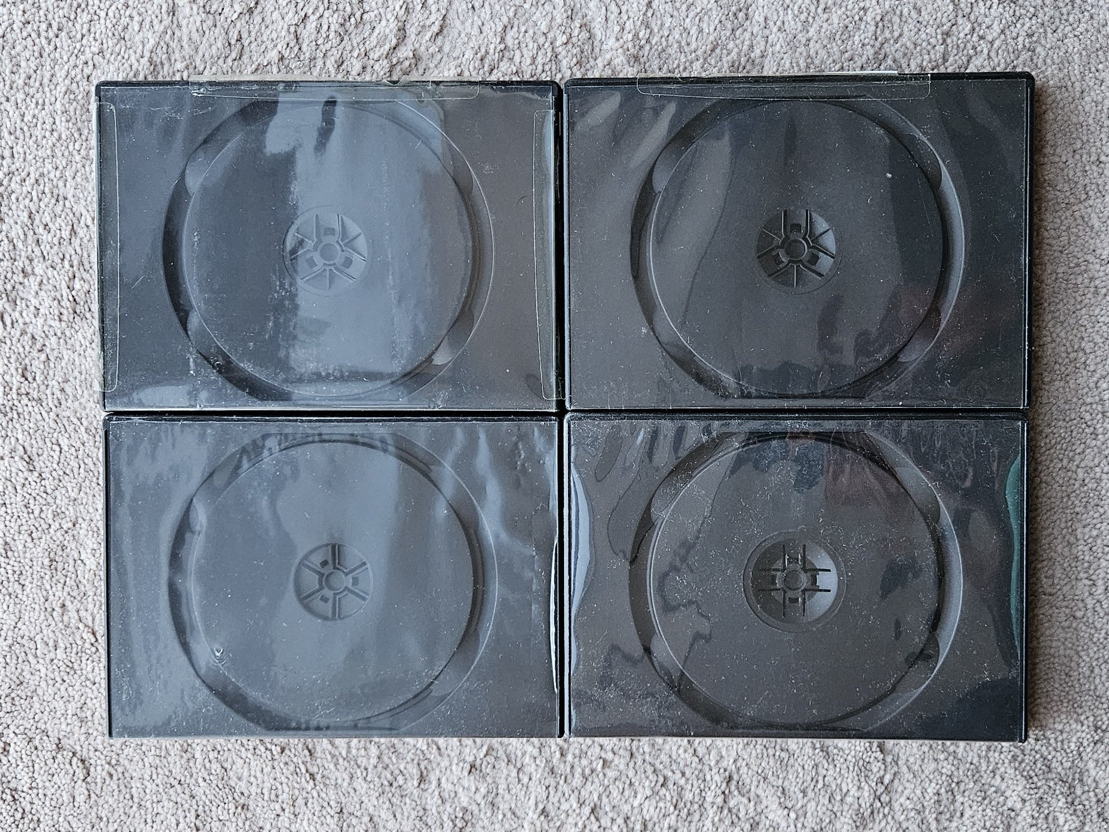 BRAND NEW 4 PACK EMPTY CD/DVD HARD CASE