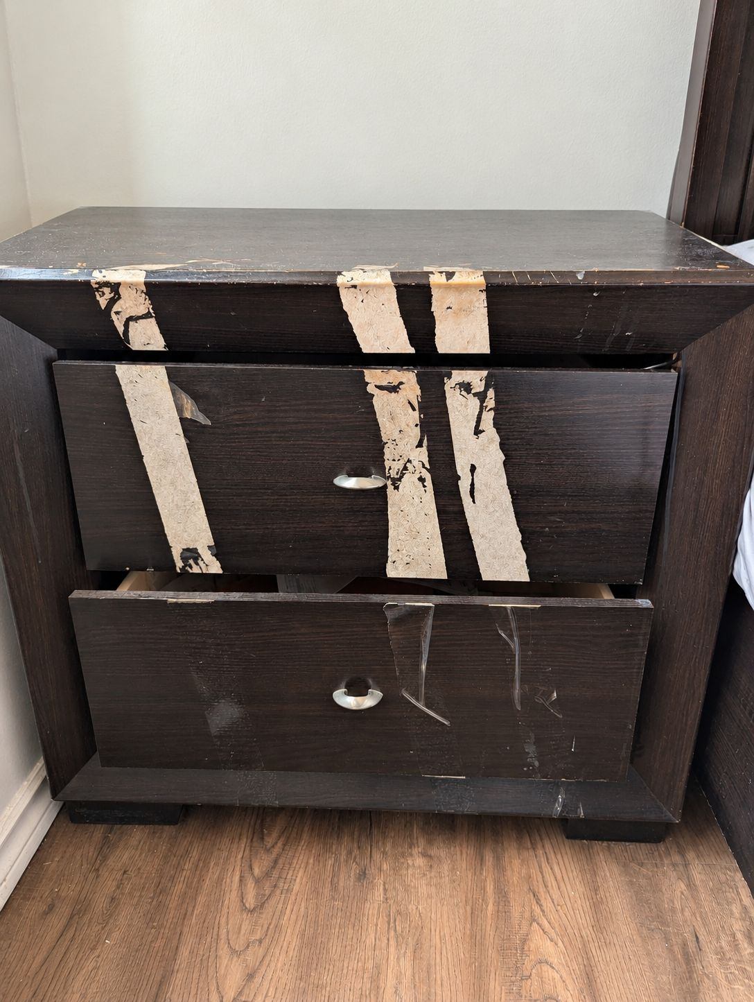 Moving Sale – Dark Brown 2-Drawer Nightstand
