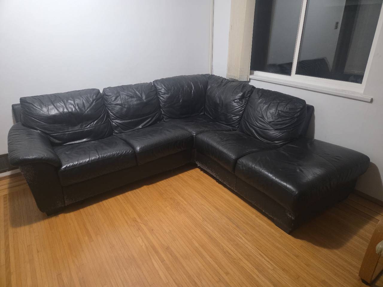 Black L-Shaped Sectional with Chaise – Cat Scratches