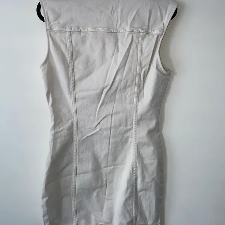 H&M Denim Sleeveless Dress — Off-White, UK 10 - photo 3