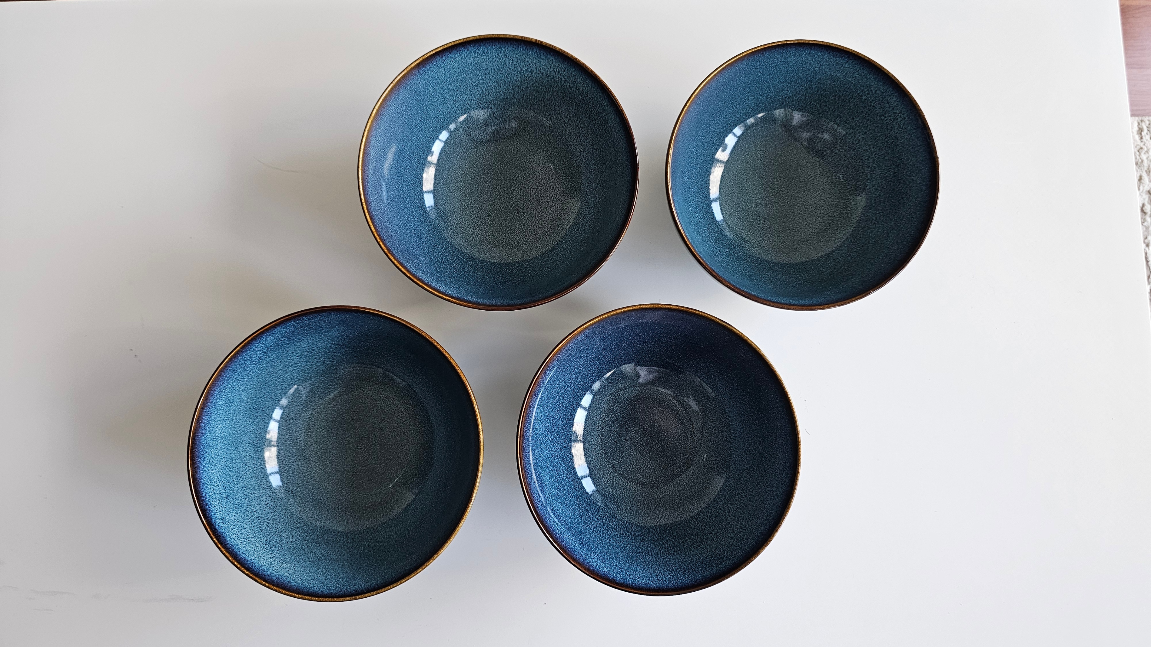 4× IKEA GLADELIG Blue Ceramic Bowls - photo 3