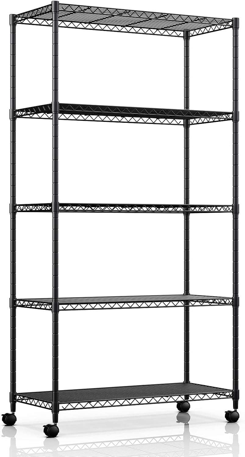 5-tier metal wire shelving