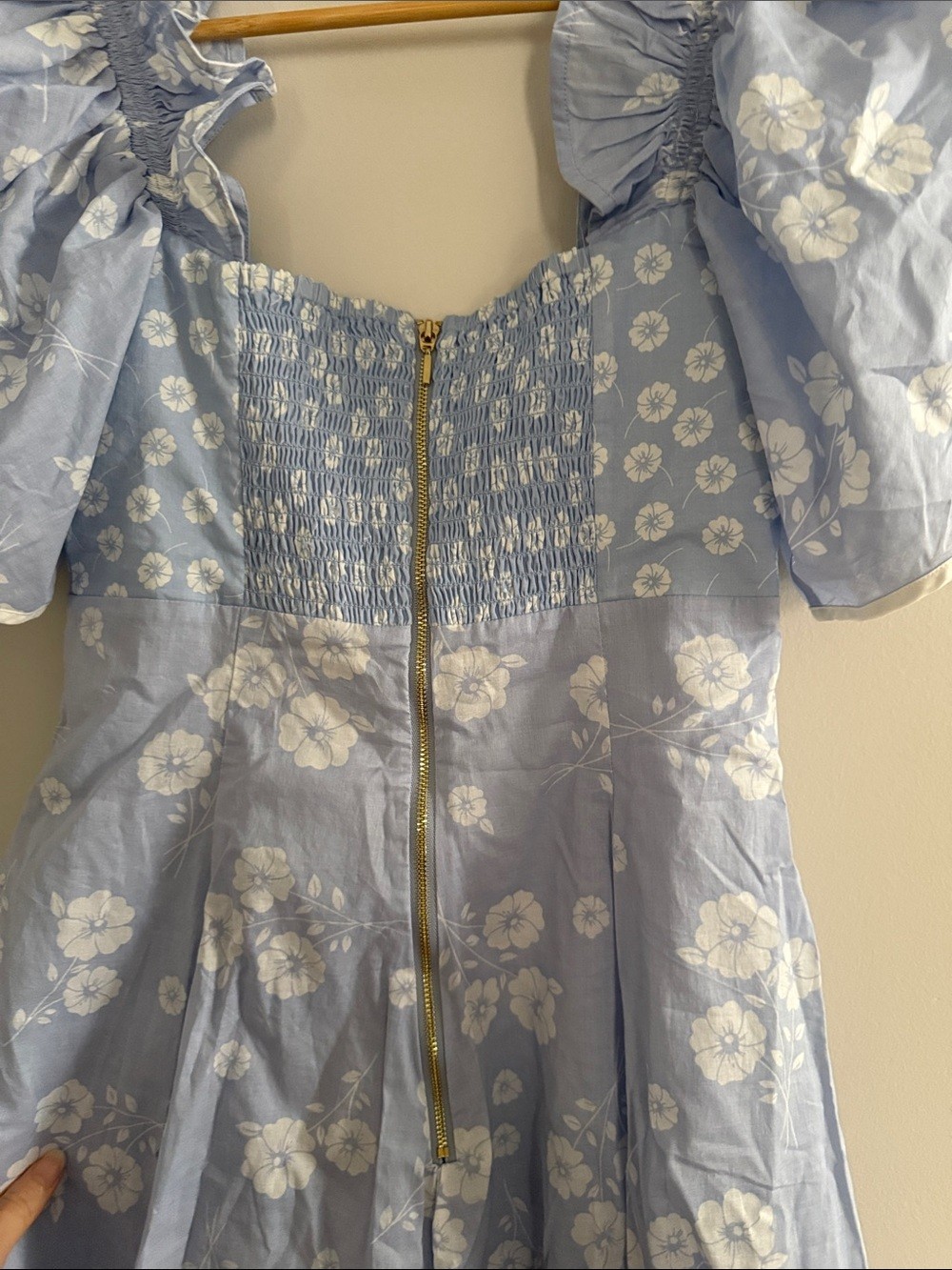 Alice McCall Light Blue & White Floral Mini Dress with Bow - photo 5