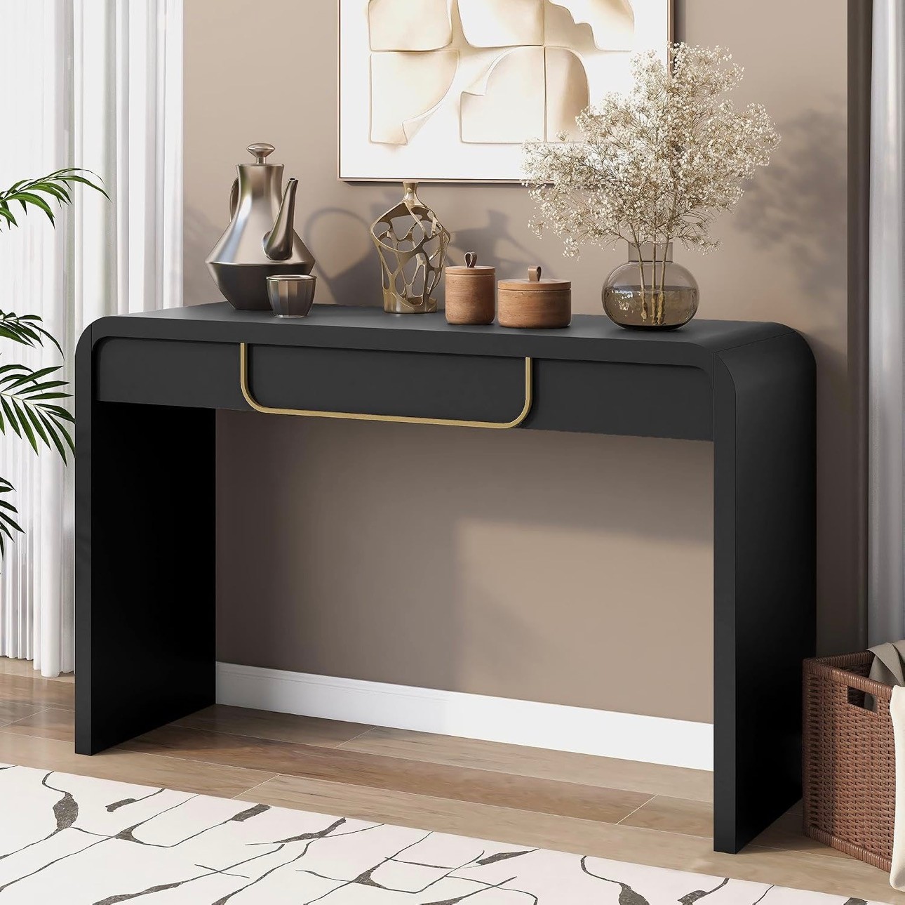 Console Table with Drawer Farmhouse Rustic Entryway Table Storag - photo 3
