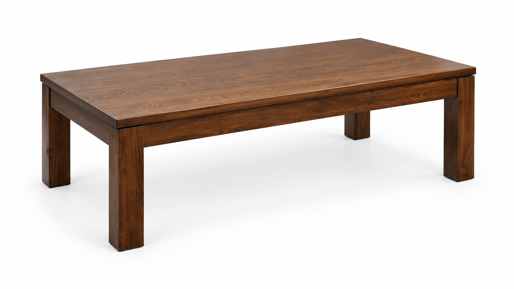 Dark wood coffee table with chunky legs