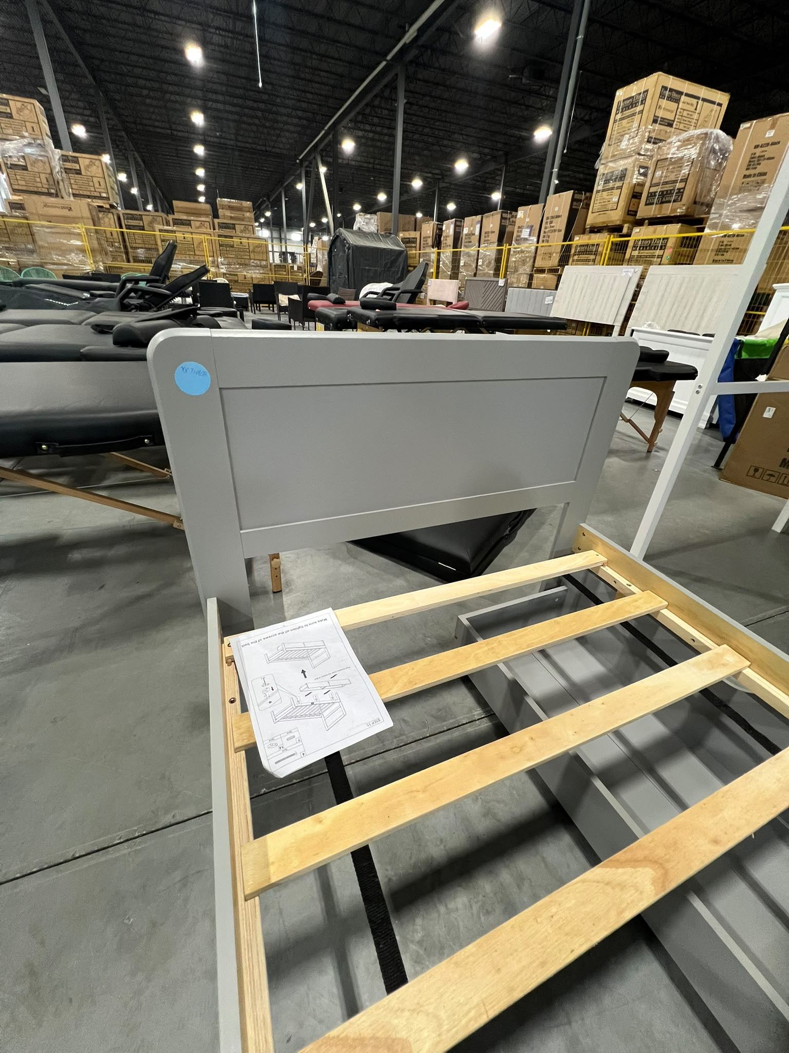 Twin Bed Frame $139 🛏️ Brand New – Grey Wood, 2 Storage Drawers