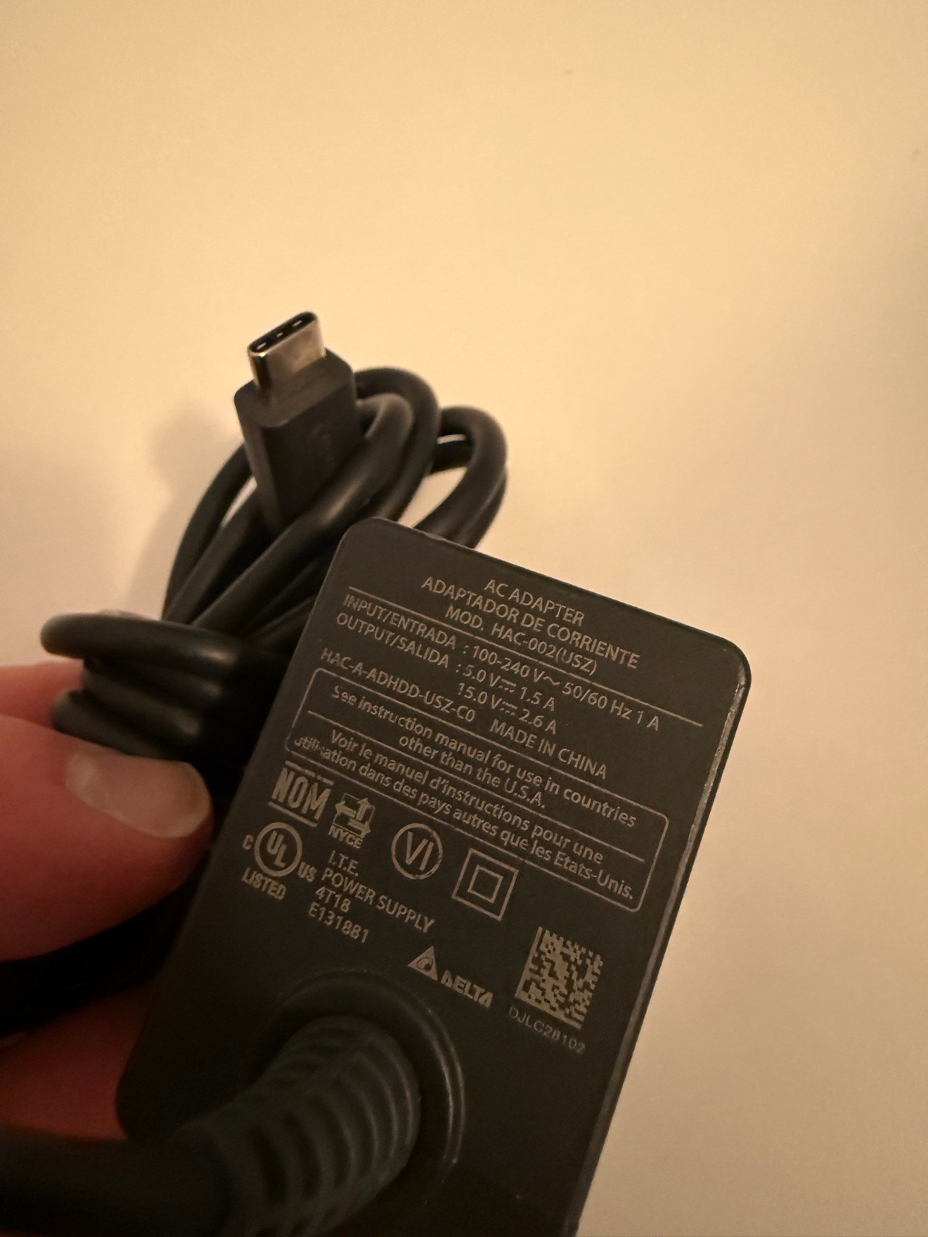 Nintendo Switch AC Adapter HAC-002 - Genuine OEM - photo 4