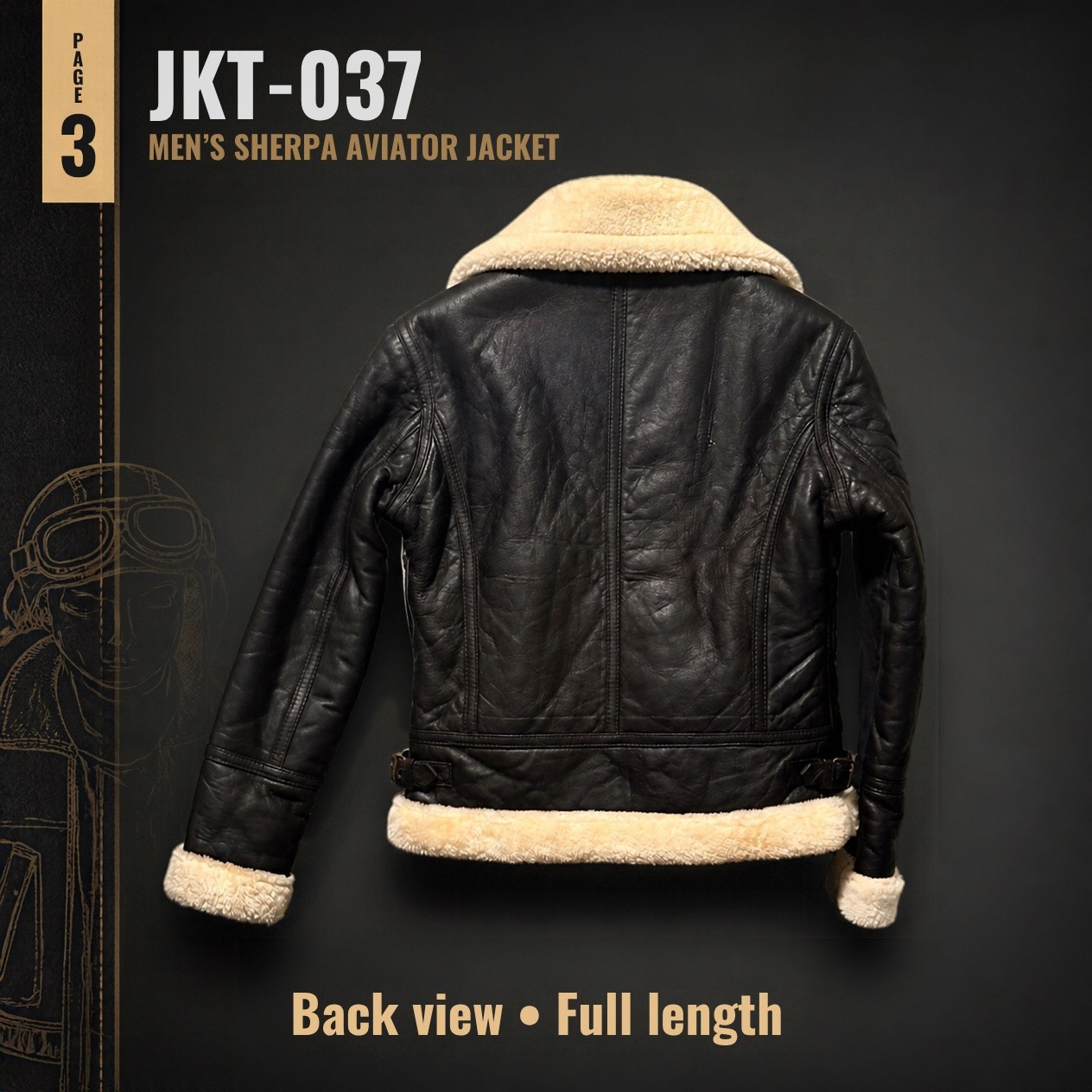 JKT-037 — Men's sherpa aviator jacket — brand new, size S - photo 2
