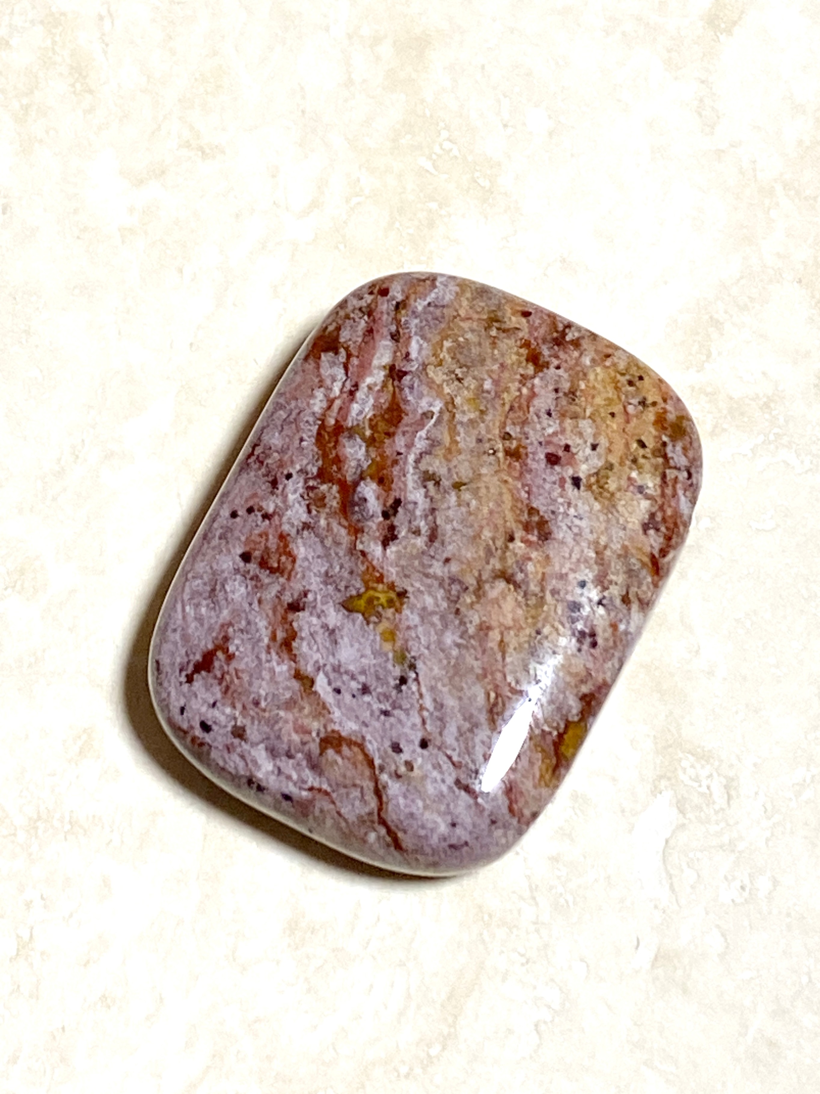 Purple Brown Ocean Jasper Pendant, Large Rectangular Gemstone - photo 2
