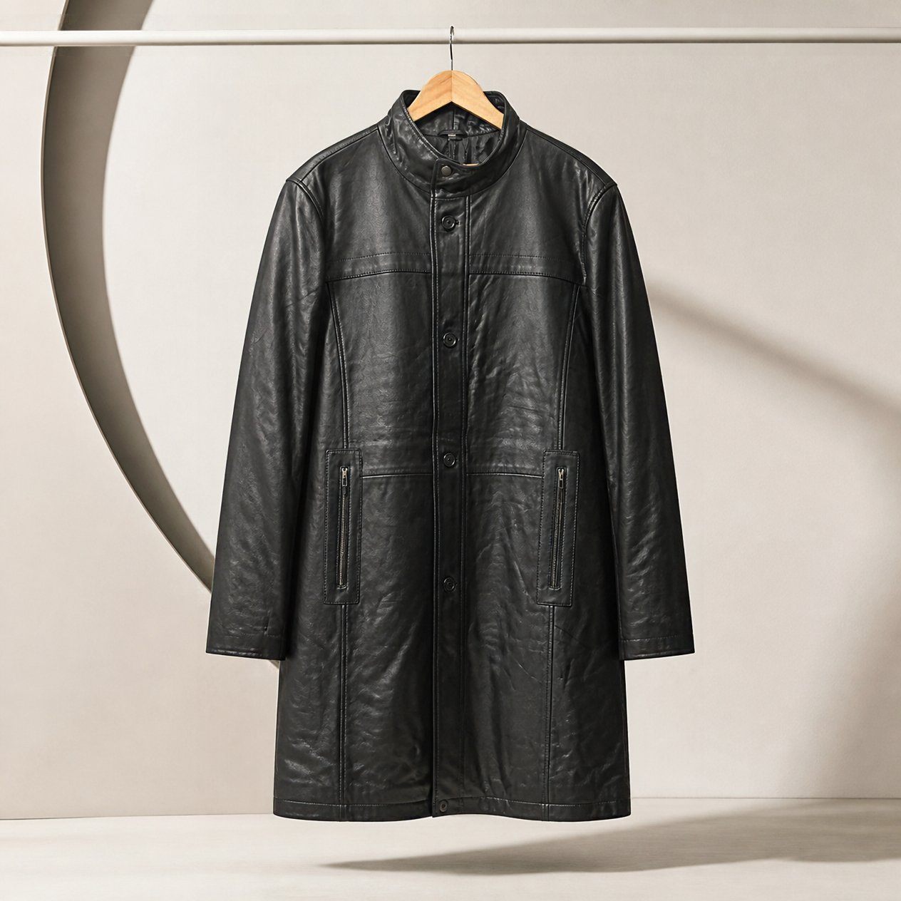 JKT-025 — Men's Bristol tall leather coat — brand new, size 2XL - photo 5