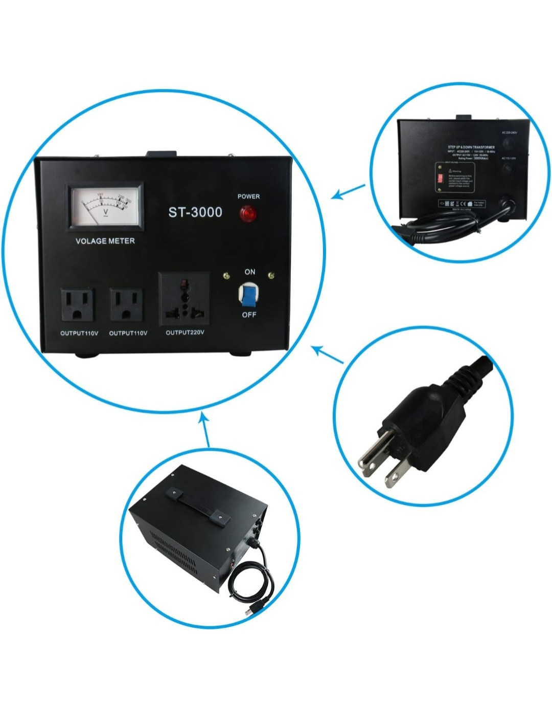 Tysun 3000 Watt Voltage Converter TransformerRegulator - photo 3