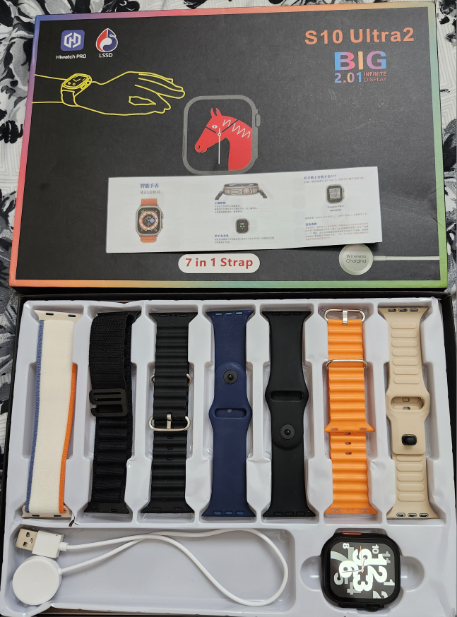 S10 Ultra2 Smartwatch with 7 interchangeable straps