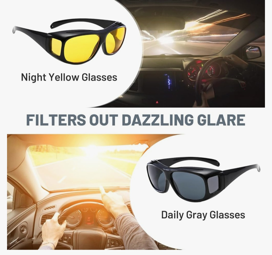 HD Vision Wrap Around Driving Glasses - Two Pairs - photo 5