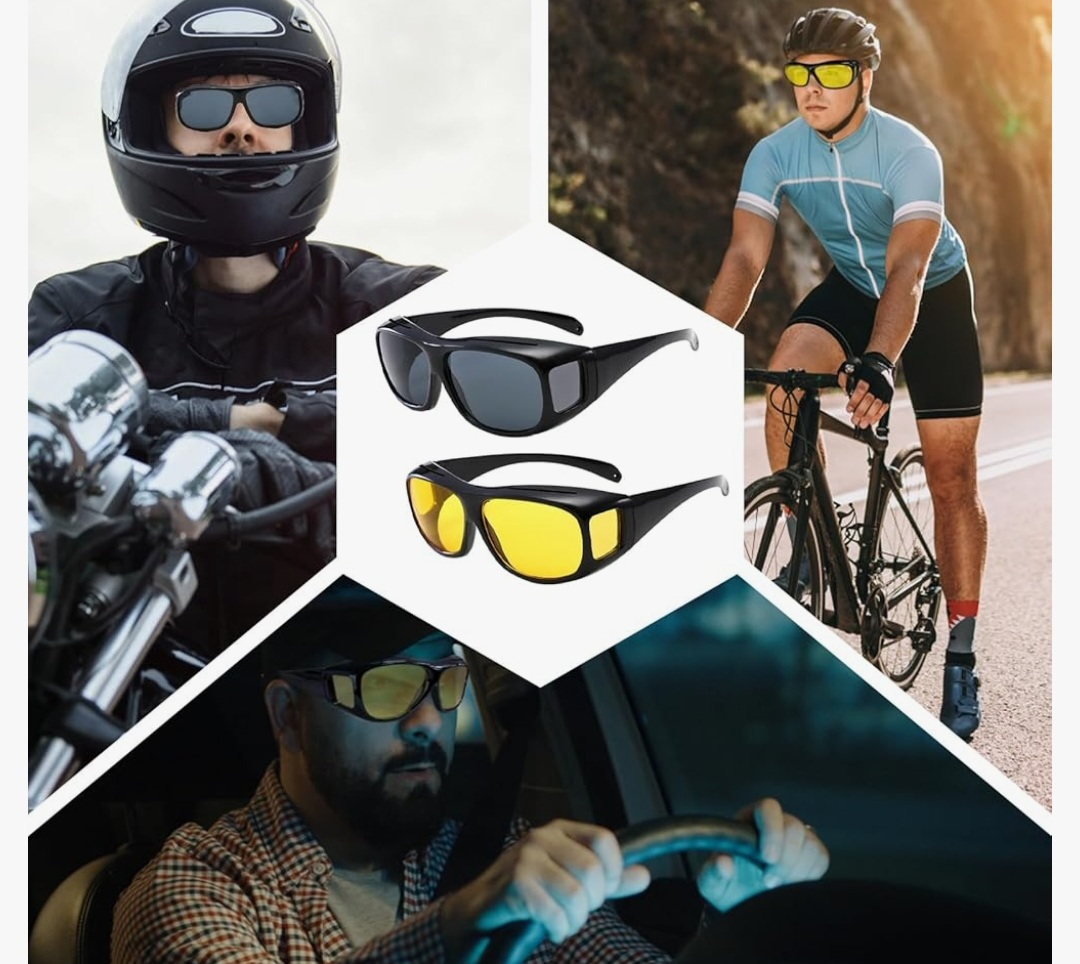 HD Vision Wrap Around Driving Glasses - Two Pairs - photo 4