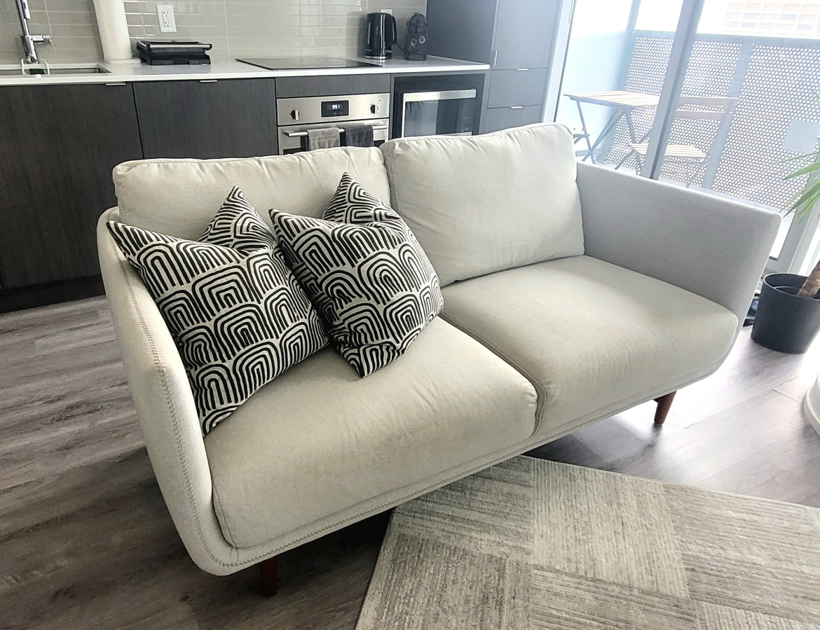 Modern Light Grey Loveseat Sofa