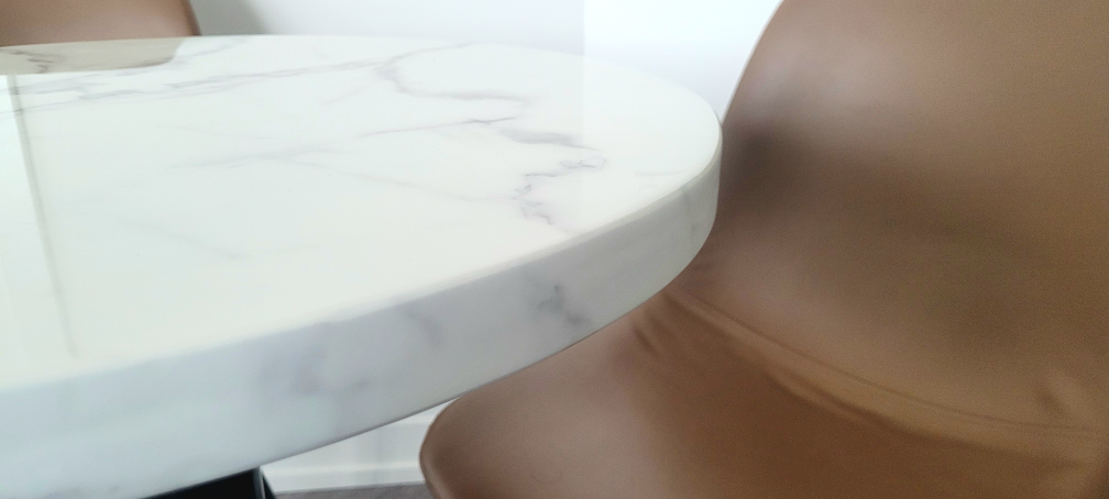 Marble Top Round Dining Table with 2 Chairs - photo 2