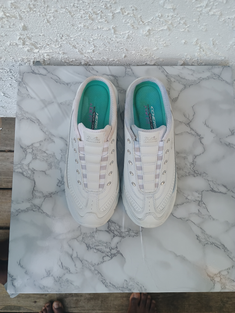 Skechers D'Lites White Leather Shoes US 9.5 - photo 3
